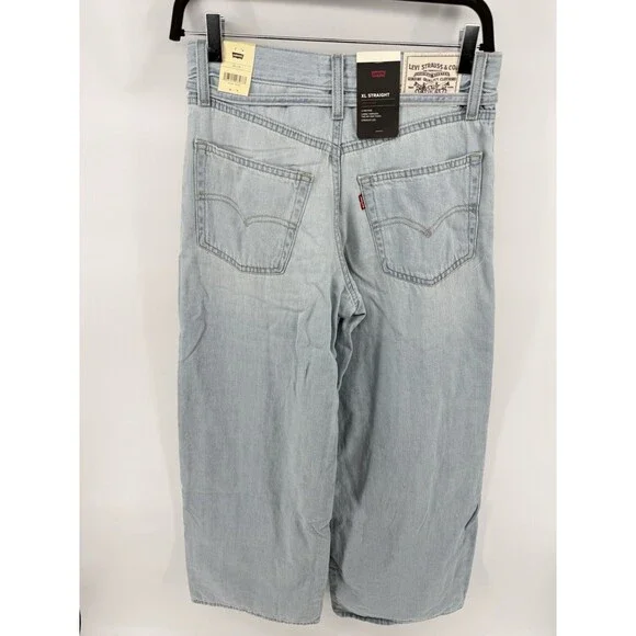 Free People Levi's XL Straight Karmas Coming Baggy Jeans Light Distressed NWT 25 - Picture 5 of 6